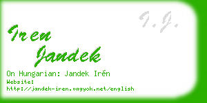 iren jandek business card